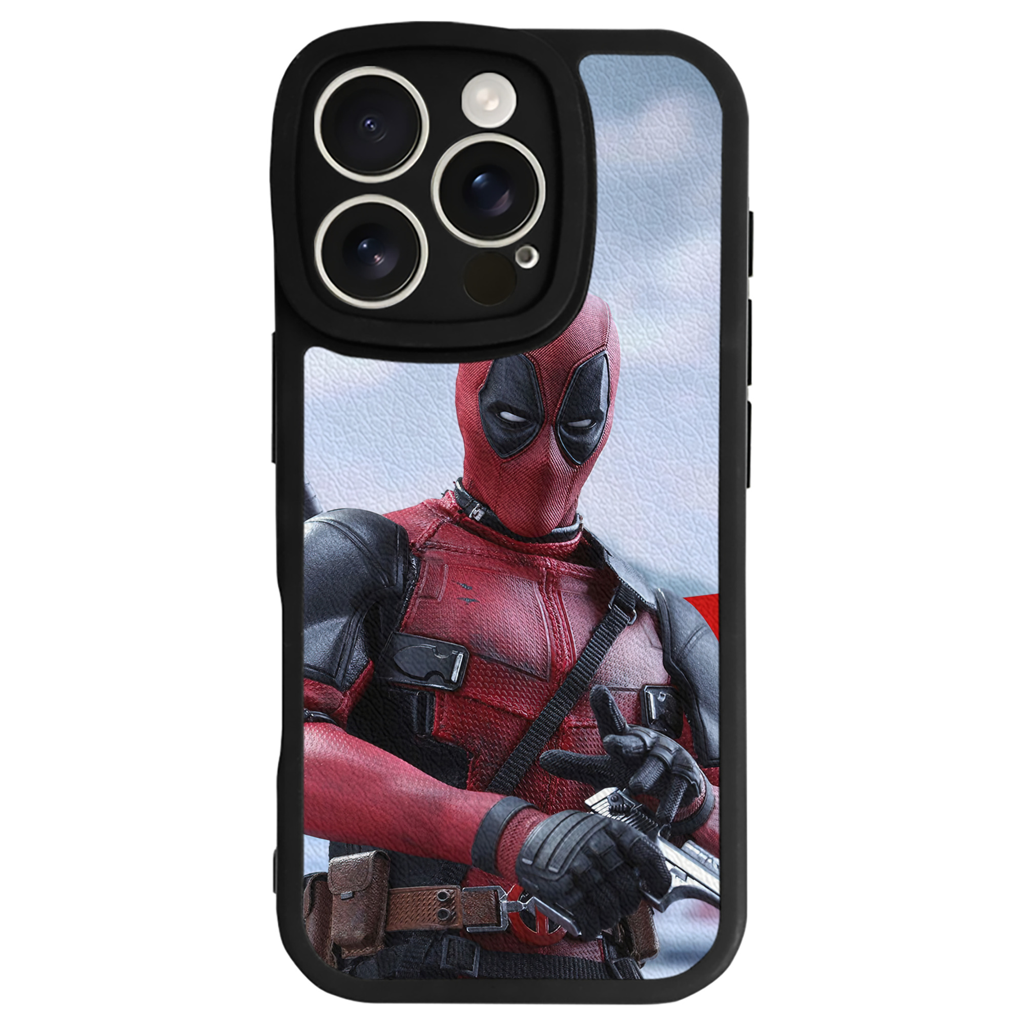（画像用） Deadpool デッドプール 【iPhone 16シリーズ対応】シリコンスマホケース（レザー調） 材質：シリコン